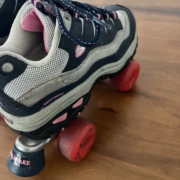 Skechers Sport 4 Wheelers Roller Skates Navy Hot Pink Women's 1910-NVHP Sz 8.5 - Picture 6 of 7